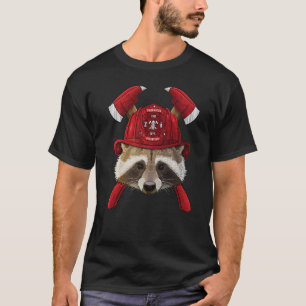 Feuerwehrmann Raccoon Feuerwehrschiff Feuerwehrsch T-Shirt