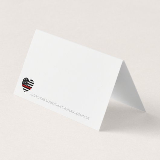 Feuerwehrmann Red Line Feuerwehr Vielen Dank Visitenkarten (Rückseite)