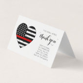 Feuerwehrmann Red Line Feuerwehr Vielen Dank Visitenkarten (Vorderseite)