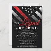 Feuerwehrmann Red Line Flagge Feuerwehrmann Einladung (Vorderseite)