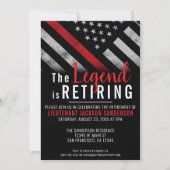 Feuerwehrmann Red Line Flagge Feuerwehrmann Einladung (Vorderseite)