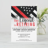 Feuerwehrmann Red Line Flagge Feuerwehrmann Einladung (Stehend Vorderseite)