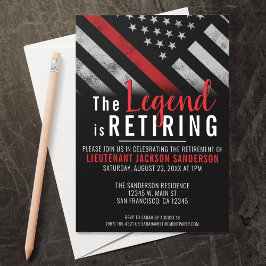 Feuerwehrmann Red Line Flagge Feuerwehrmann Einladung