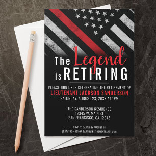 Feuerwehrmann Red Line Flagge Feuerwehrmann Einladung