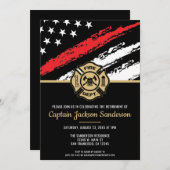 Feuerwehrmann Red Line Flagge Feuerwehrmann Einladung (Vorne/Hinten)