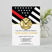 Feuerwehrmann Red Line Flagge Feuerwehrmann Folieneinladung (Stehend vorne)