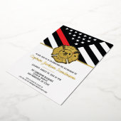 Feuerwehrmann Red Line Flagge Feuerwehrmann Folieneinladung (Gedreht)