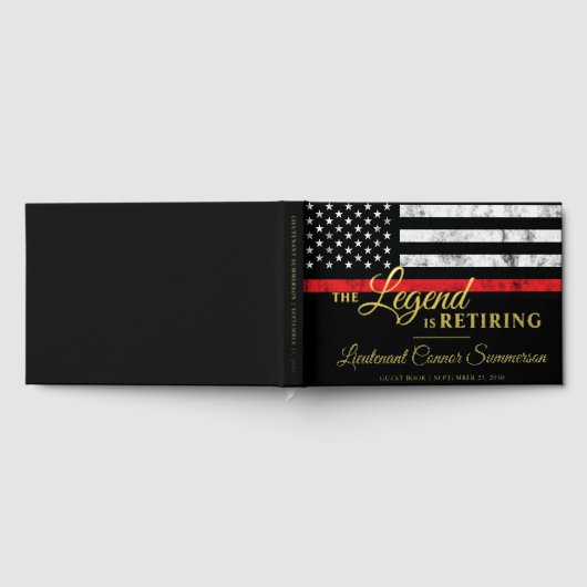 Feuerwehrmann Red Line Flagge Feuerwehrmann Gästebuch (Voll)