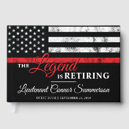 Feuerwehrmann Red Line Flagge Feuerwehrmann Gästebuch