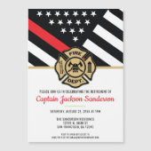 Feuerwehrmann Red Line Flagge Feuerwehrmann Magneteinladung (Vorderseite)