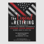 Feuerwehrmann Red Line Flagge Feuerwehrmann Magneteinladung (Vorderseite)