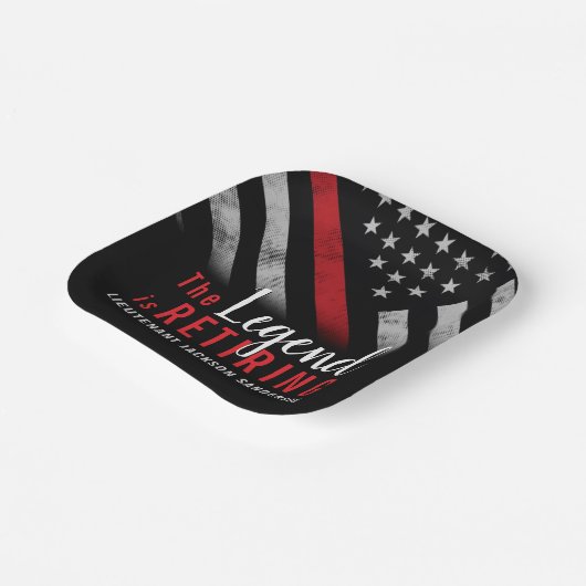 Feuerwehrmann Red Line Flagge Feuerwehrmann Pappteller (Gewinkelt)