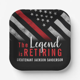 Feuerwehrmann Red Line Flagge Feuerwehrmann Pappteller