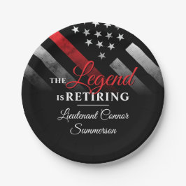 Feuerwehrmann Red Line Flagge Feuerwehrmann Pappteller