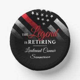 Feuerwehrmann Red Line Flagge Feuerwehrmann Pappteller