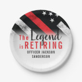 Feuerwehrmann Red Line Flagge Feuerwehrmann Pappteller (Vorderseite)