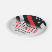 Feuerwehrmann Red Line Flagge Feuerwehrmann Pappteller (Schrägansicht)