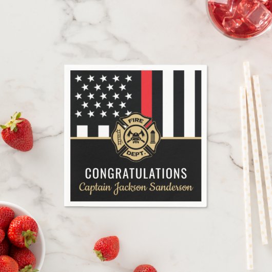 Feuerwehrmann Red Line Flagge Feuerwehrmann Serviette (Beispiel)