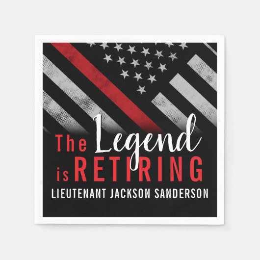 Feuerwehrmann Red Line Flagge Feuerwehrmann Serviette (Vorderseite)