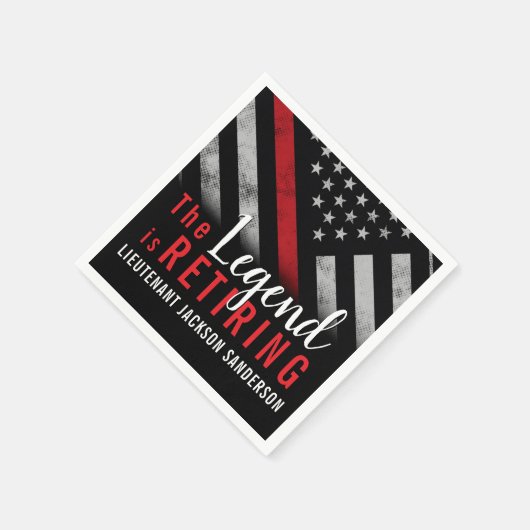 Feuerwehrmann Red Line Flagge Feuerwehrmann Serviette (Ecke)