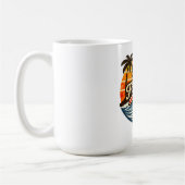 Feuerwehrmann Retro-Sonnenuntergangs-Design Kaffeetasse (Links)