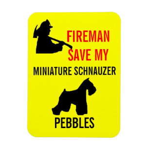 Feuerwehrmann Rette Miniatur Schnauzer Brandsicher Magnet