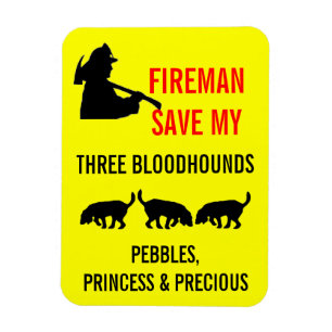 Feuerwehrmann retten meinen drei Bluthunden Magnet
