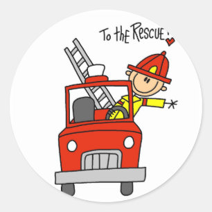 Feuerwehrmann Retter T-Shirts und Geschenke Runder Aufkleber