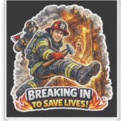 Feuerwehrmann Rettet Leben Aufkleber (Vorderseite)