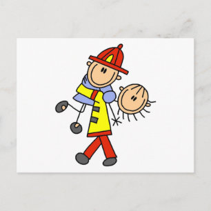 Feuerwehrmann rettet Leben T-Shirts und Geschenke Postkarte