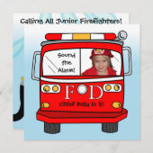 Feuerwehrmann-Rettungs-Foto-kleiner Einladung (Vorne/Hinten)