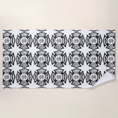 Feuerwehrmann-Rettungs-Logo Strandtuch (Vorderseite)