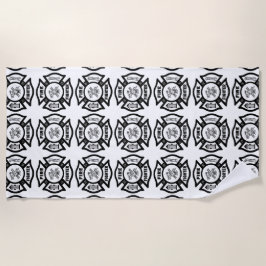 Feuerwehrmann-Rettungs-Logo Strandtuch