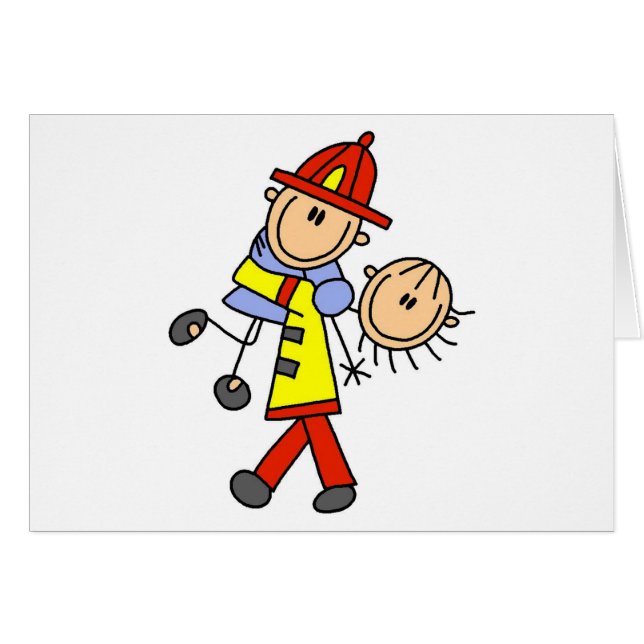 Feuerwehrmann-Rettungsshirt und Geschenke (Vorderseite (Horizontal))