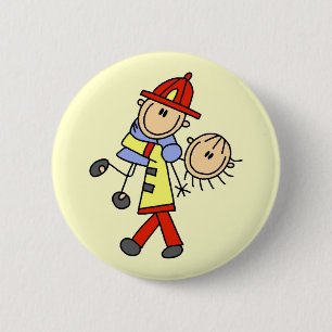 Feuerwehrmann-Rettungsshirt und Geschenke Button