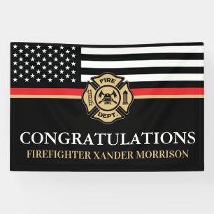 Feuerwehrmann Rote Linie Flagge Feuerwehr-Akademie Banner