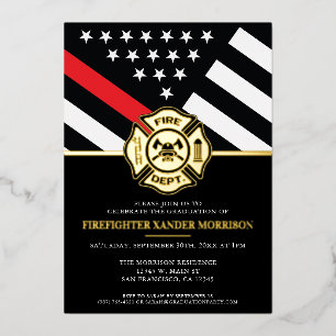 Feuerwehrmann Roter Linienflag Feuerwehrmann Absch Folieneinladung