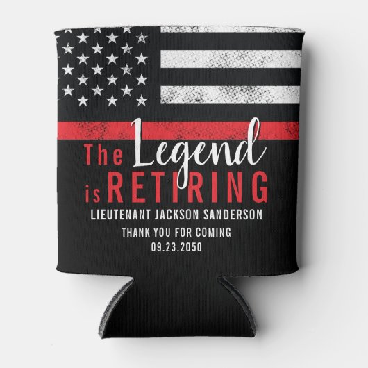 Feuerwehrmann-Ruhestand Thin Red Line Flag Feuerwe Dosenkühler (Vorderseite)