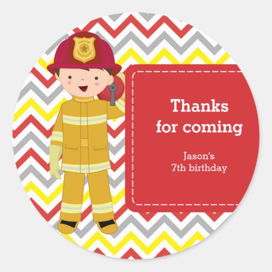 Feuerwehrmann Runder Aufkleber (Vorderseite)