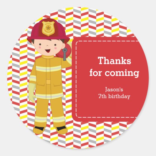 Feuerwehrmann Runder Aufkleber (Vorderseite)