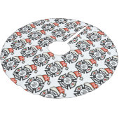 Feuerwehrmann Sankt Polyester Weihnachtsbaumdecke (Schrägansicht)
