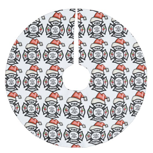 Feuerwehrmann Sankt Polyester Weihnachtsbaumdecke (Vorderseite)