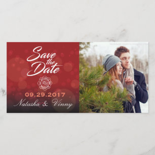 Feuerwehrmann Save the Date 8"" Fotokarte x4