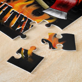 Feuerwehrmann-Schädel 2 und lodernde Äxte Puzzle (Seite)