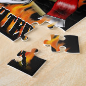 Feuerwehrmann-Schädel 4 und lodernde Äxte Puzzle (Seite)