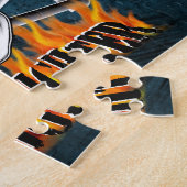 Feuerwehrmann-Schädel 4 und lodernde Äxte Puzzle (Seite)