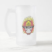 Feuerwehrmann-Schädel Mattglas Bierglas (Links)