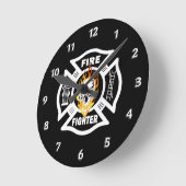 Feuerwehrmann-Schädel Runde Wanduhr (Winkel)