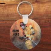 Feuerwehrmann Schlüsselanhänger Original Malerei F (Vorderseite)