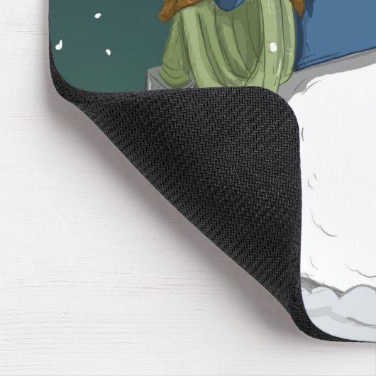 Feuerwehrmann-Schneemann Mousepad (Ecke)